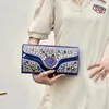 Plånböcker handväska kvinnors långa mode diamantuppsättning tryckknapp multi-position strassväska med diamant