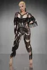 Stage Wear Black Leggings Tassel Long Sleeves Jumpsuit Women Dancer Costumes Romper Singer Stage Performance Nightclub Show Outfits d240425