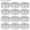 Bottles 12PCS 150ml Silver Aluminum Jar Clear Window Cosmetic Nail Candle Packaging Box Empty Cosmetic Metal Sample Packaging Bottle