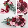 Fleurs décoratives bouquets de mariage pour la mariée en cascade artificielle bouquet de mariée Boho Rustic Cérémonie anniversaire