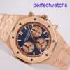 Lastrest AP Wrist Watch Royal Oak Series 26239 Rose's Rose's Rose Gold Blue Face Automatic Machinery Swiss Famous Luxury Sports Watch Diamètre 41 mm