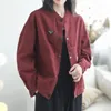 Designer new solid color coat women's spring autumn retro loose cotton versatile fashion casual niche jacket top early women