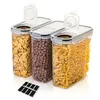 Contenitori di stoccaggio di Food Savers Contenitori a 3 pezzi Contenitore di stoccaggio a cereali ermetici Fregne da bisfenolo una cassaforte per lavastoviglie con penna ed etichetta 2,5L/84,5 Capacità floz H240425