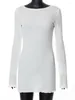 Vestidos casuais Hirigin Backless Bandage White Beach Dress 2024 Holiday Streetwear Women Women Sleeve Long-Gerck Shrap curto