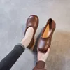 Vrouwen allemaal cowhide casual 2024 lente nieuwe dames zachte zolen anti-slip flats moederhuis schoenen echt leer