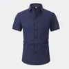 Camicie casual da uomo Summer Linen abbottoni Shirt a manica corta Cotton Fit regolare in stile spiaggia solido USA S-XXL Plus size