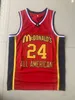 Custom Men Jugendfrauen Seltene McDonalds K B White Red College Basketball Trikot Größe S-6xl oder benutzerdefinierte Namen oder Nummernhemden