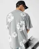T-shirts masculins conjunto de short harajuku espuma kapok masculino e féminino solto manga occasionnel curta cala eSportiva da moda festival Vero y2k 2022 h240425