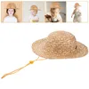 Berets Kids Straw Hat Beach Sun Cap Outdoor Protection Handicraft Summer Party Farmer Costume Hats