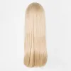 Perruques Feishow Long Wavy Wig synthétique résistant à la chaleur inclinée Fringe franges Costume de cheveux blonde Péruca Party Salon Femme Positre