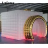 wholesale High Quality Customized Portable Backdrop Tent Dome Inflatable Photo Booth with LED Strip Lights color changing For Sale