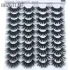 Pestañas postizas nuevas 20 pares de 8-23 mm artificiales 3D Mink Eyelashes Bulk Wispy Natural Mink Eyelashes Extensión al por mayor de pestañas falsas naturales Cilios Q240425