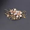 Wedding Hair Jewelry Fashion Flower Hair Comb Clips for Women Accessories Prom Gold Color Pearl Bridal Wedding Hair Jewelry Bride Headpiece d240425