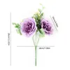 Dekorativa blommor Multicolor Peony Artificial Bouquet 28 cm Längd 3 huvuden Silk Fake For Wedding Ceremony Home Decor Vase