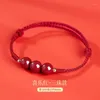 Braceletas Charmets Blas de color púrpura trenzada a mano tamaño de cuerda roja tejida ajustable afortunada para amantes de los amigos