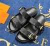 Tamanho 35-45 Bom Dia Slide Sandálias de Designer de Luxo Mulheres Slippers Summer Flats Plataformas Flipes