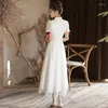 Gelegenheitskleider überarbeitete Cheongsam Toast Kleid 2024 Braut Engagement Return Female Lizenz Registrierungsabschluss lang