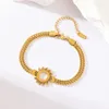 Charm Bracelets Eilieck 316L Edelstahl Vintage Sonnenarmband für Frauen Girl Fashion Party Gold Farbe wasserdichtes Handgelenk Ketten Schmuck Schmuck