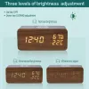 Orologi del caricatore wireless Time Clock Wooden Desk Digital Orologio Digitale Carica Chargers Display LED Termometro Orologio per tavolo