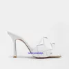 Designer Womens High Heel Lido Sandals BOTEGAVENETA Brand italiano Intrecciato couro Mulas injetadas de borracha Sola de couro de salto 9cm/3,5in zrml