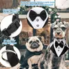 Hundkläder justerbar formell smoking krage valp bandana stora hundar båge pojke bröllop tux med bowtie husdjur födelsedagsdräkt