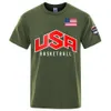 USA Basketballer Printed Street Casual T-Shirts Men Loose Oversize Clothing Breathable Cotton Short Sleeve Fashion Hip Hop Tees 240425