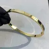 Love Bangle smal version armband guld pläterad 18 k tre gånger aldrig bleknar högkvalitativa Europa officiella replika lyxiga damer armband par em8m