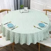 Table Cloth Nordic Style Plaid Tablecloth Cotton Linen Map For Desk Soft Cover Pendant Tea Pad Meal