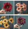 Decorative Flowers 42cm Artificial Sunflower Long Stem Silk Fake Sunflowers Decoration For Outdoor Home Wedding Birthday Party Single Bulk