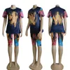 Kvinnors tvådelar Pants Designer J2815 Summer Fashion Casual Print Style Kort ärm Shorts Set 68gr