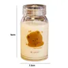 Tobeurs de gobelers Belle tasse en verre de motif d'ours avec résistance à la chaleur du couvercle