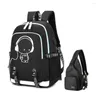 Sırt çantası Su Geçirmez Okul Boy Göğüs Çantası USB Erkekler Seyahat Çantaları Erkek Dizüstü Paketi Erkekler