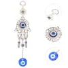 Decorative Figurines Pendant Colored Glass Devil's Eye Moon Lucky Elephant Mother Gifts Household Decor Alloy Ornament