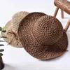 Chapéus de balde largura chapéus de verão feminino dobrando Big Brim Beach Sun Hat str praia c womens elegante chapéu de viagem Acessórios de moda Presente J240425