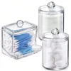 Lagringsflaskor burkar 3st Clear Plastic Swab Dispenser och QTIP Holder For Badrum - kapselbadsalter rundar mer H240425