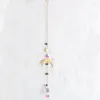 Dekorativa figurer 1st Crystal Suncatcher Prism Moon Pendant Hanging Light Catcher Rainbow Maker Outdoor Decor Garden Decorat