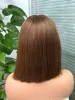 Wigs Chocolate Brown Straight Bob Wig Virgin Human Hair Wigs 2x6 Lace Short Straight Colored Wig for Women Brazilian Virgin Hair Wig