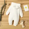 Rompers Baby Spring Jumpsuit Rompers Boys Girls Girls Lange Mouw Babykleding Pasgeboren 0 tot 18 m Solid peuter Kleding Baby Algemeen D240425