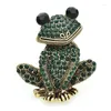 Brooches Wuli&baby Lovely Vintage Frog For Women Unisex 4-color Cartoon Sitting Animal Party Casual Brooch Pins Gifts