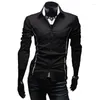 Casual shirts heren heren heren overhemd met lange mouwen mannen slanke flauwe cmothing camisas hombre vesti maat m-xxxl