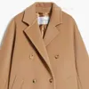 Tasarımcı Coats Cashmere Coats Luxury Coats Maxmaras Womens Beaver Fur ve Cashmere Geniş Yakası Yaka Çift Kelime Breated Camel Renkli Kısa Ceket