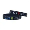 Charmarmband 50 st Jesus Silikon gummi armband Filippianer 4:13 Joshua 1: 9 Black Prayer Skrift Bangle