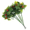 Decorative Flowers 12pcs Artificial Fake Table Decoration Gardening Simulation Christmas Fruit Bouquet For Home (Green 12 Tree Meters