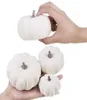 12pcs Halloween Artificial White Pumpkins Harvest Fall Thanksgiving Decoration for Trade Fair School Shopping Mall14696127