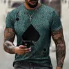 T-shirt maschile 2021 Summer Street Fashion Graffiti Mens Spades A Coppie 3D Caratteri creativi Casualmente Casual Tirtl2404