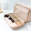 Sacs de cosmétiques Sac de toilette multifonctionnel en cuir PU Mintifonctionnel STAPPERPHER 3 couches Organisateur de maquillage Double fermeture de brosse à fermeture à glissière pour les femmes et les filles