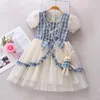 Flicka klänningar sommar baby fashionabla lorita prinsessan klänning barn kort ärm söt mesh kjol födelsedag frock småbarn barn kläder