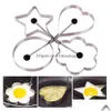 Tools Stainless Vegetable Steel Fruit Fried Egg Mold Pancake Bread and Shape Decoration Kitchen Gadgets Rra11820 Drop Delivery Hom Dhqae