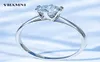 Yhamni z certyfikatem luksusowy Solitaire 10ct Diamond Wedding Ring Original Pure 18K White Gold Moissanite Pierścienie dla kobiet KR0185312518