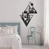 Decoratieve beeldjes metalen landschap thema decor muurbord ornament mountain home driehoek landschap kunstdecoraties